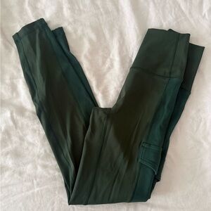 Offline by Aerie Green High Rise Pocket Leggings Rib Panel Workout Yoga Pants XS